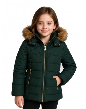 Girls Jacket Quilted Wild Green